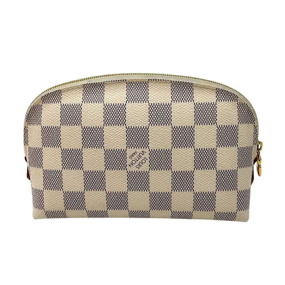 Louis Vuitton Ivory Damier Azur Canvas Cosmetic Pouch - Picture 4 of 16